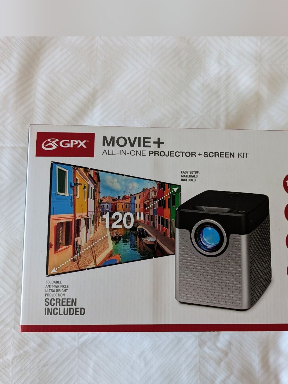 GPX All In One Movie + LED Projector & Screen Kit w/ 120" Screen PJ504VPS ~ NIB